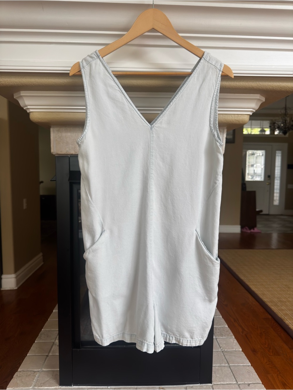 Carve Designs Chambray Giselle Romper Casual Coastal One Piece Romper Small